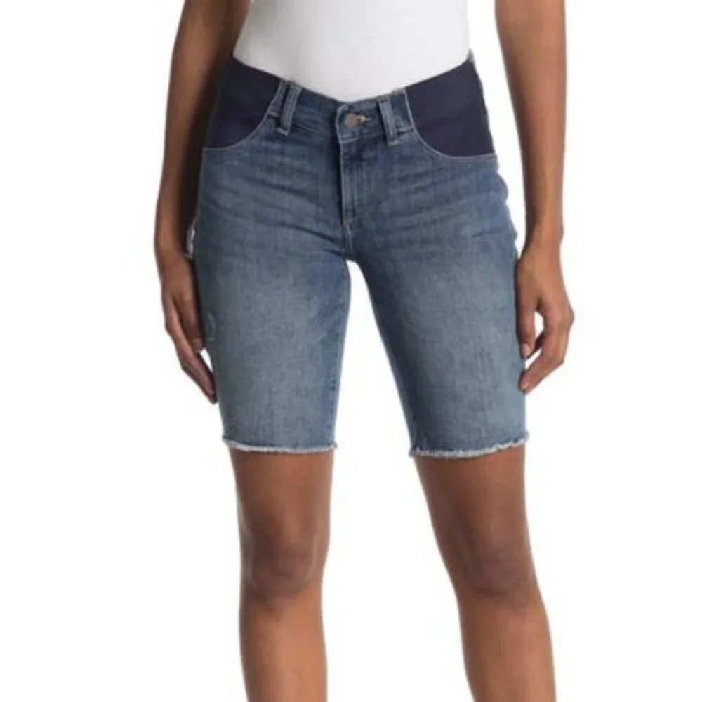 DL1961 Jerry Bermuda Maternity Shorts Hooper Medium Wash